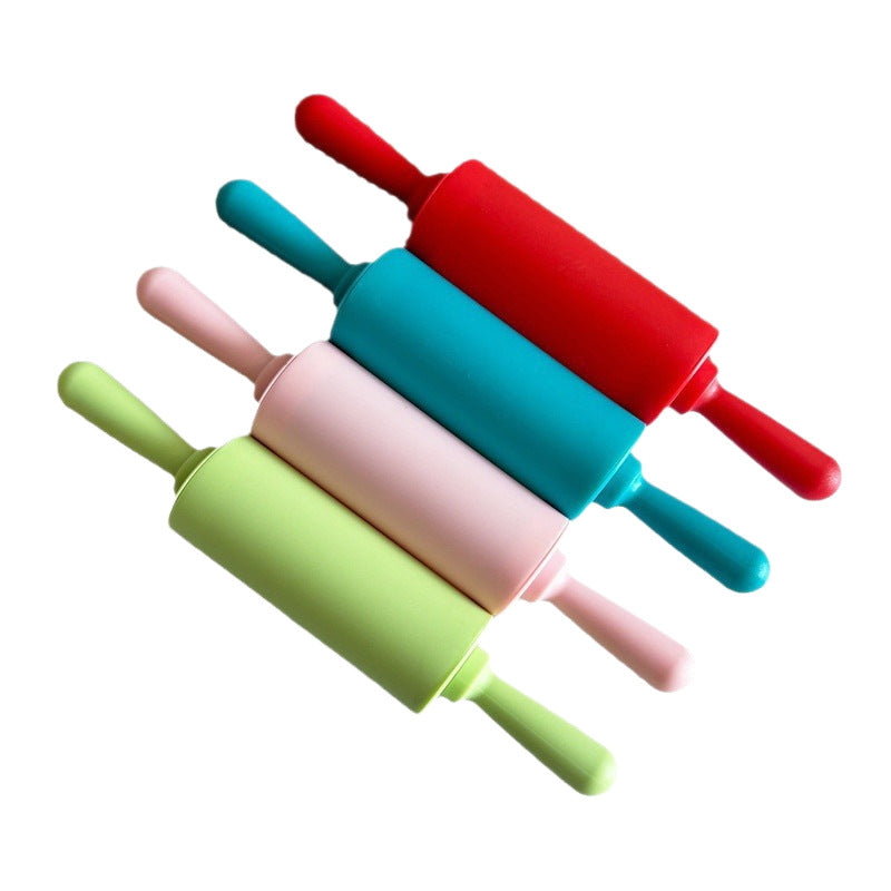 Mini Plastic Rolling Pin with PP Handle Children Baking Tool Dumpling Stick Lightweight