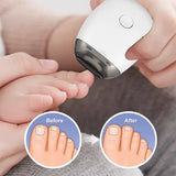 Electric Nail Trimmer Rechargeable Pain-Free Technology Automatic Fingernail & Toenail Clipper with LED Light Grinding Head Port