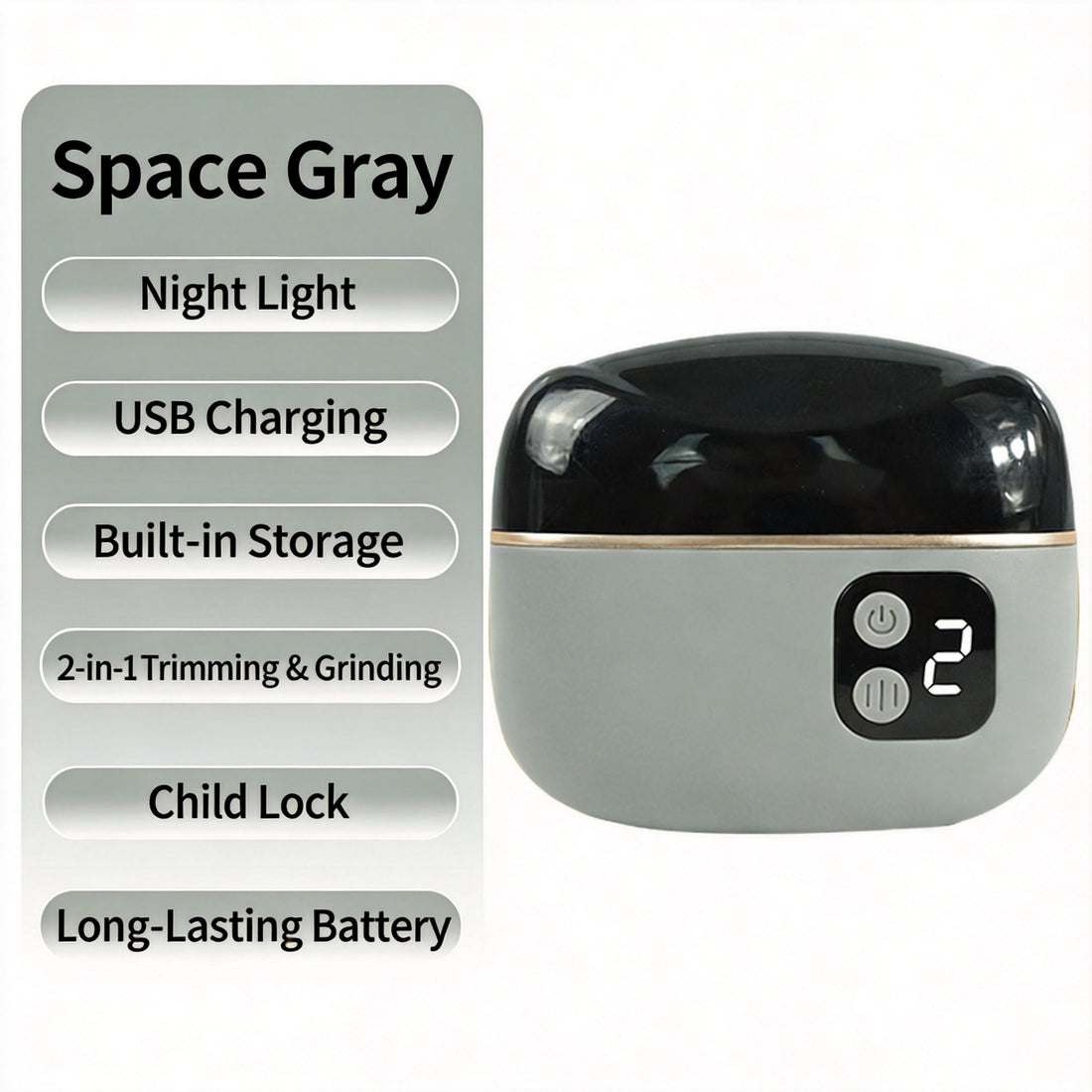 Electric Nail Clipper and Polisher 2-in-1