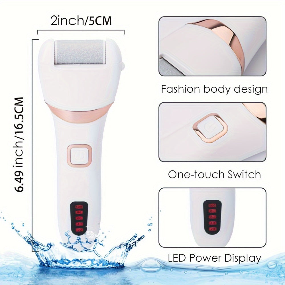 Electric foot file packaging on white background