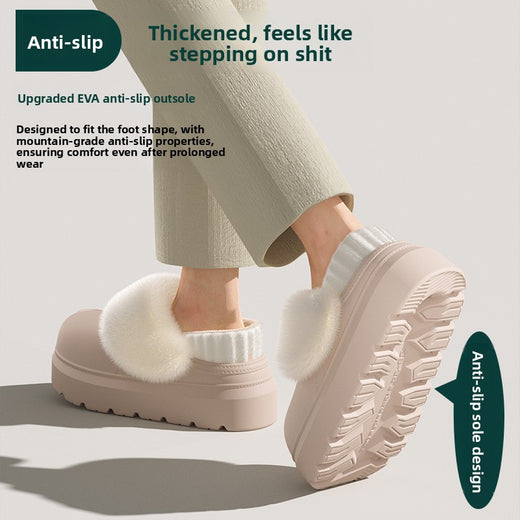 Warm Cotton Slippers with Removable Inner Cover