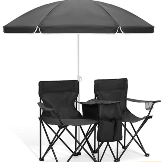 Portable Double Folding Chair with Sunshade Seating & Chairs product image 1