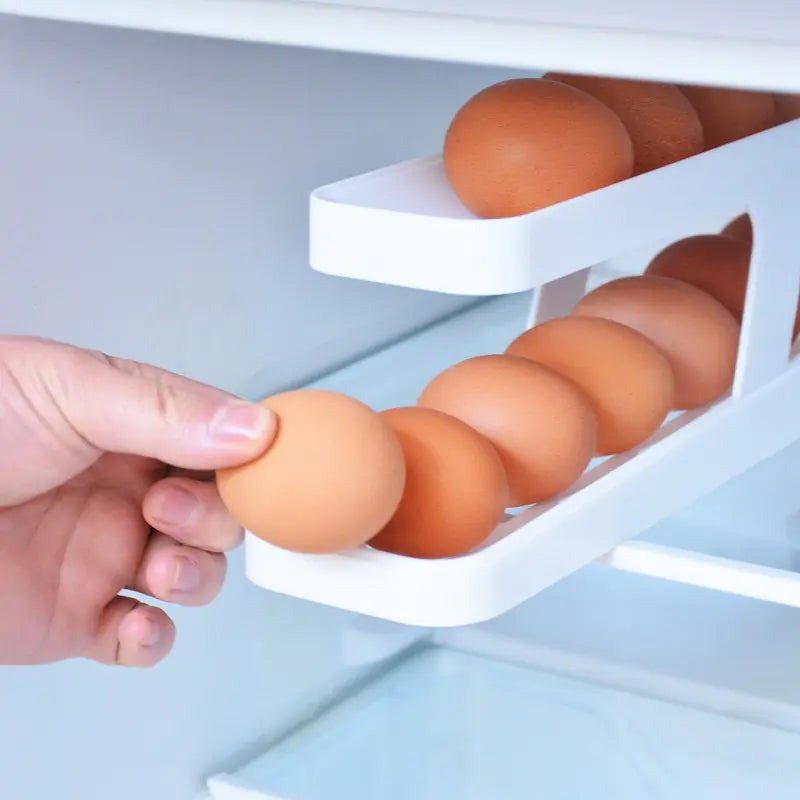 Automatic Rolling Egg Storage Rack Holder - view 3