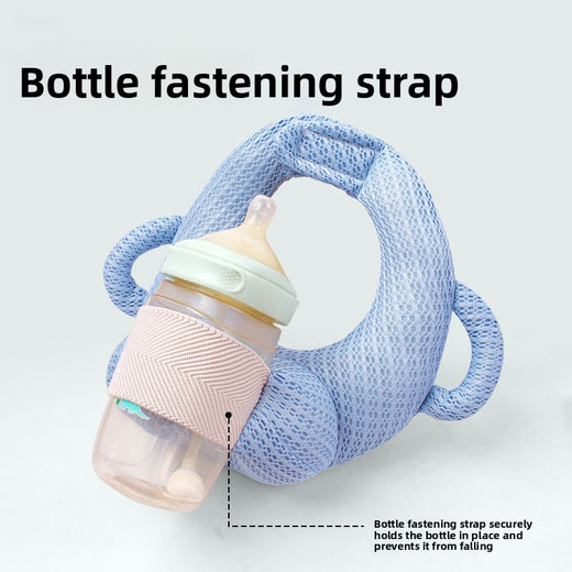 Portable anti-spitting-up baby bottle-feeding pillow for infants