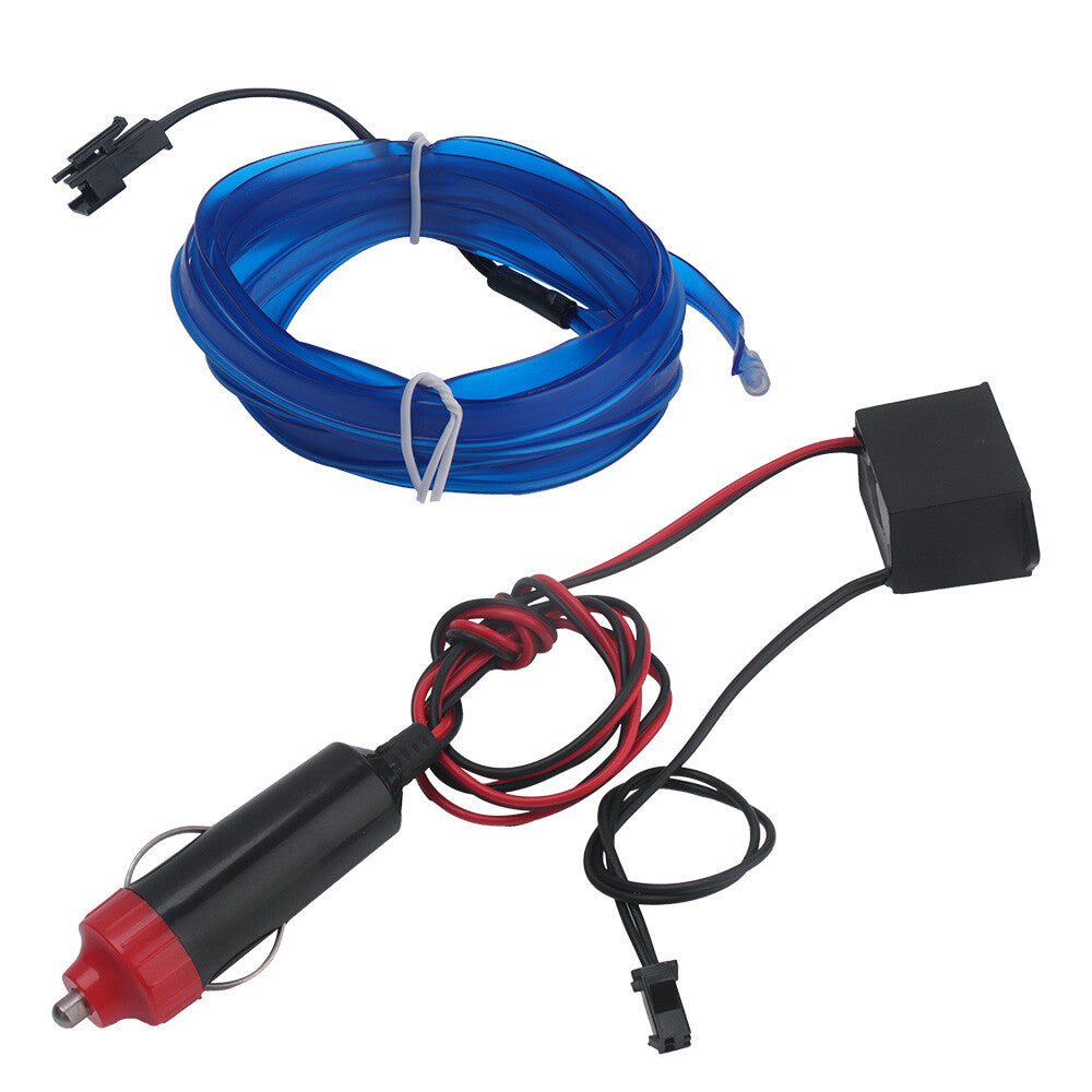 LED strip light mounted under car dashboard