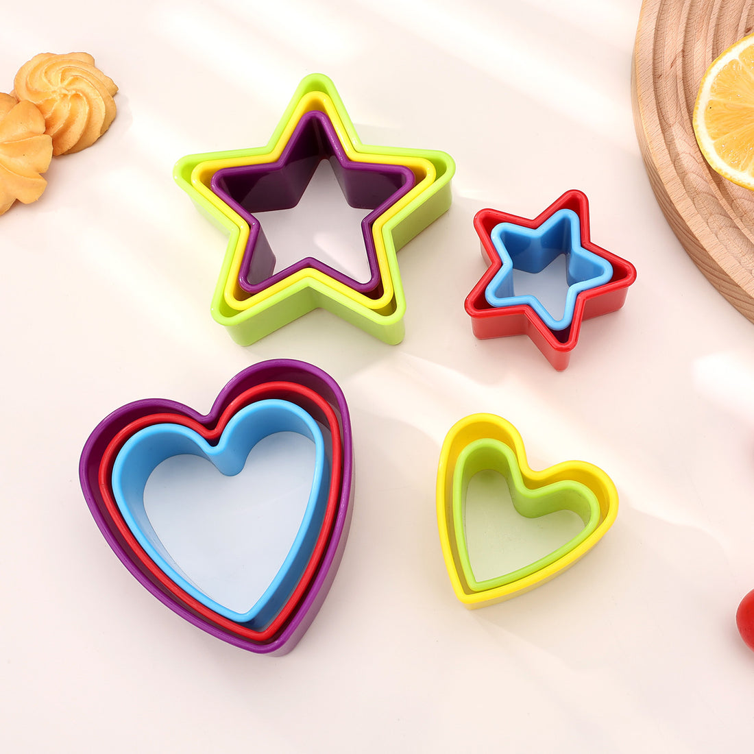 Colored plastic cookie cutter mold