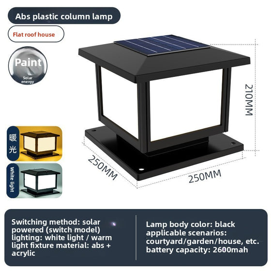 Solar Powered Outdoor Pillar Light Decor product image 5