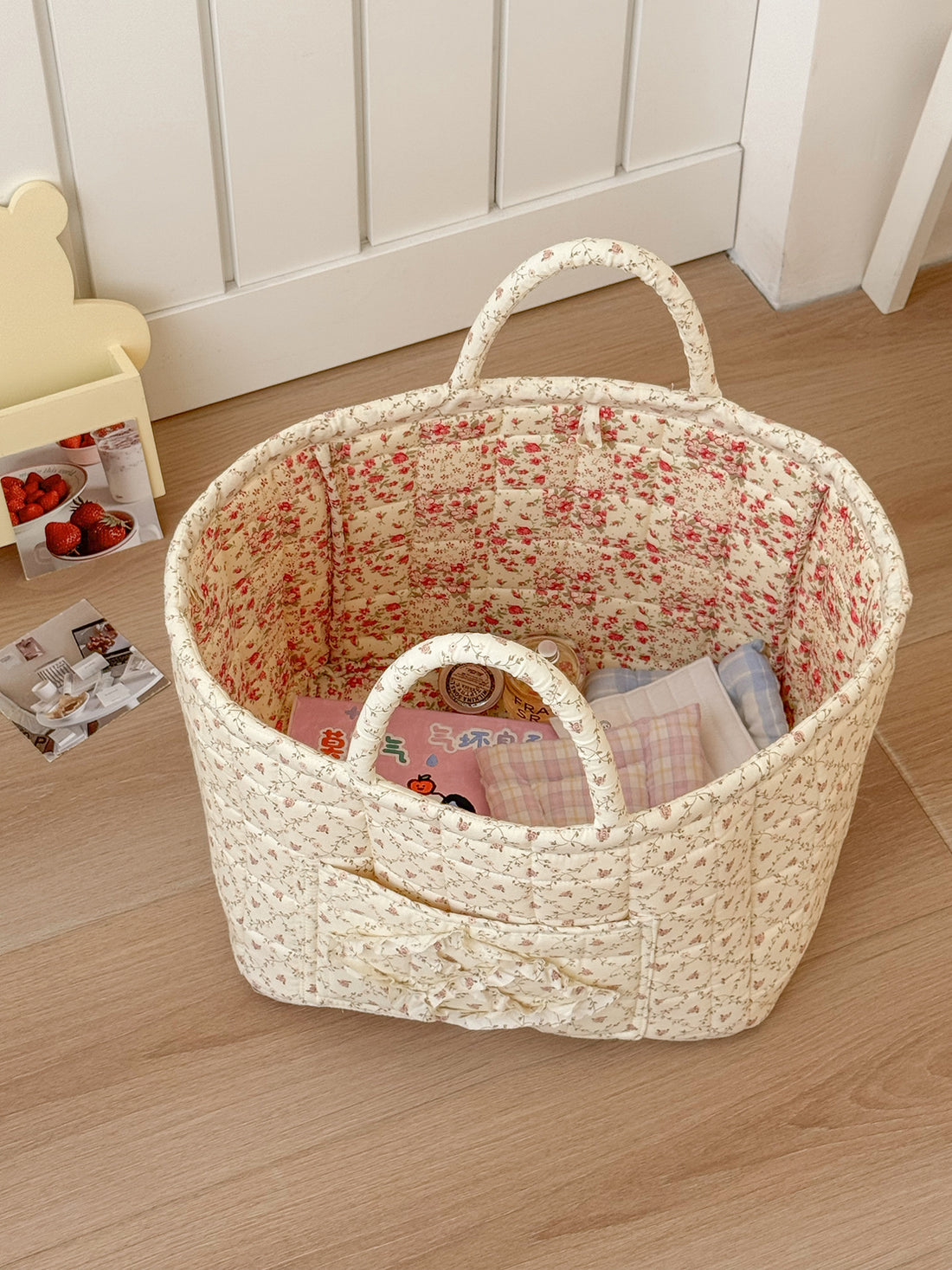 Floral Dirty Clothes Basket