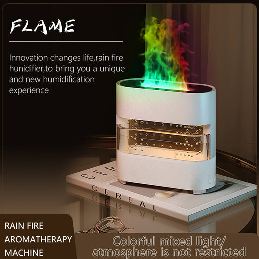 Diffuser placed on a nightstand next to a lamp