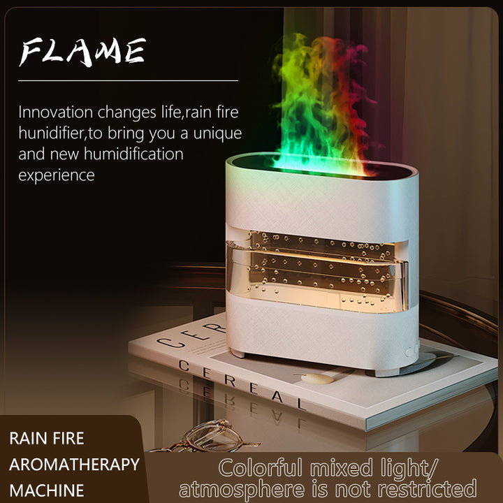 Diffuser placed on a nightstand next to a lamp
