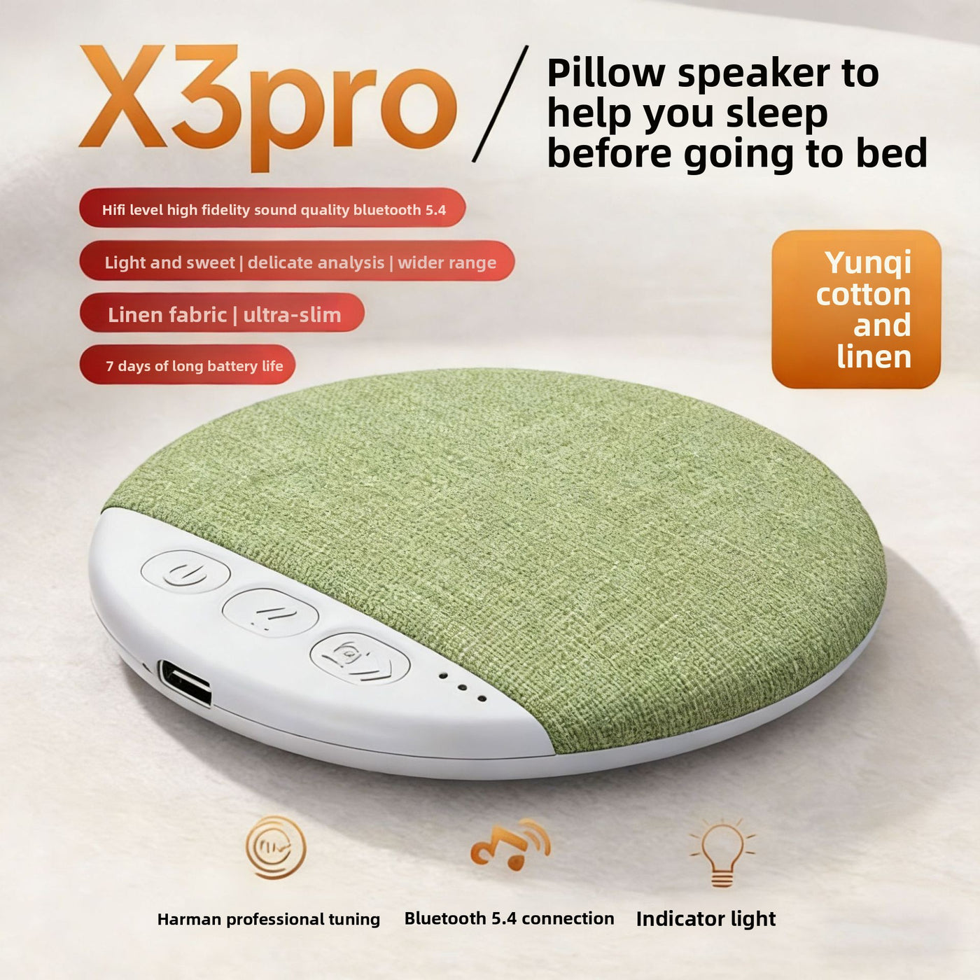 Pillow Sleep Speaker, Under-Pillow Speaker,Bluetooth Speaker