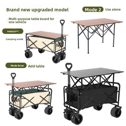 Folding Camping Cart Outdoor Utility Wagon with Table