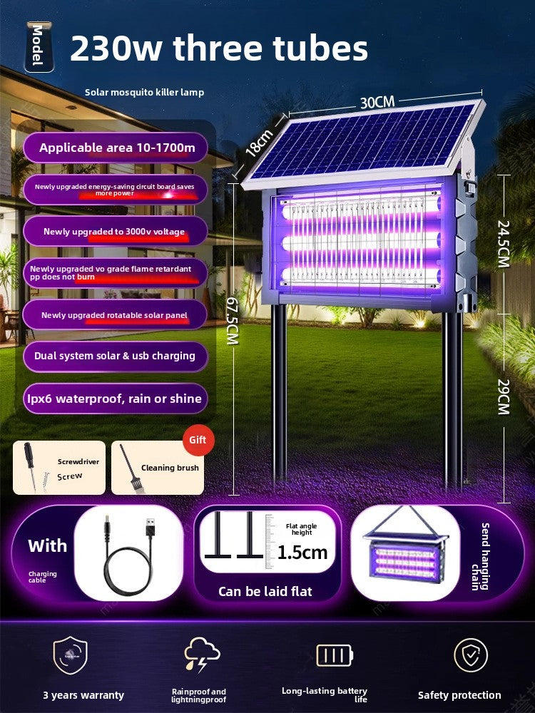 Solar Powered Mosquito Killer Lamp Outdoor Insect Eliminator