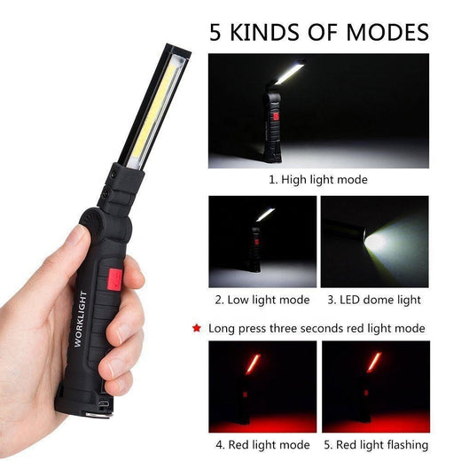 Magnetic foldable rechargeable work lamp