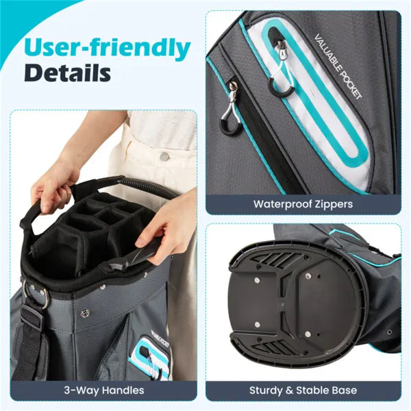 14-Way Golf Cart Bag with Cooler Pocket