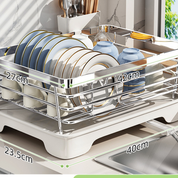 Stainless steel dish and bowl storage rack