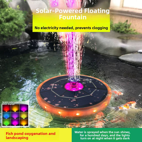 Solar Outdoor Floating Fountain with LED Lights Garden & Outdoor product image 1