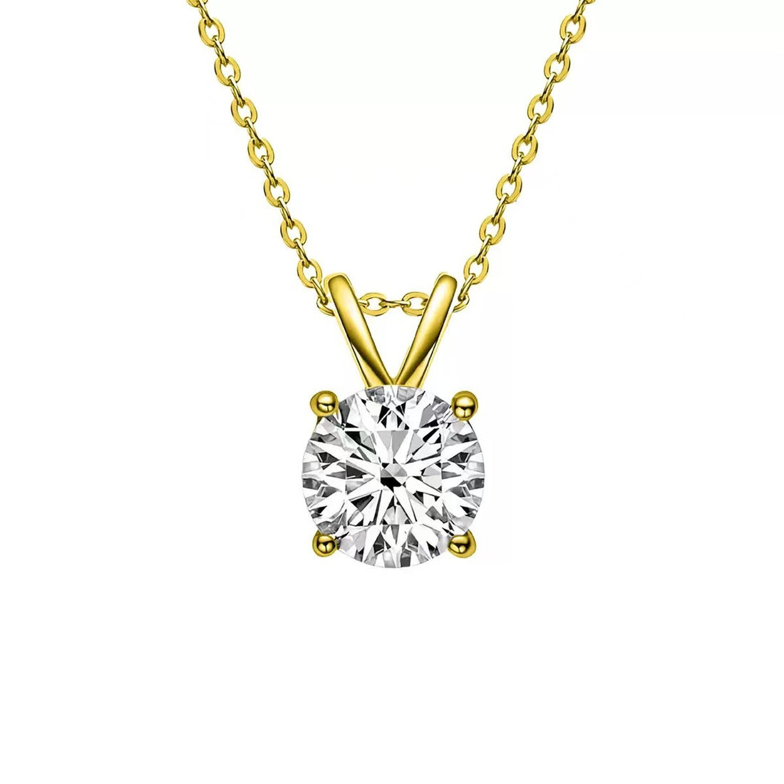 Sparkling Moissanite Pendant Necklace for Women Inlaid Single Diamond Compact Chain Silver Jewelry