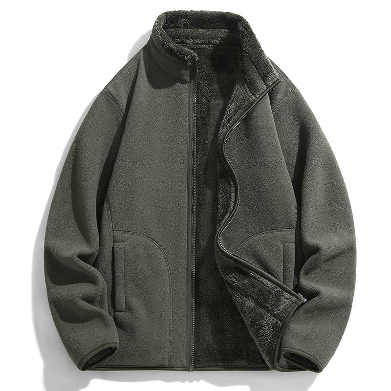 Reversible Polar Fleece Stand Collar Jacket