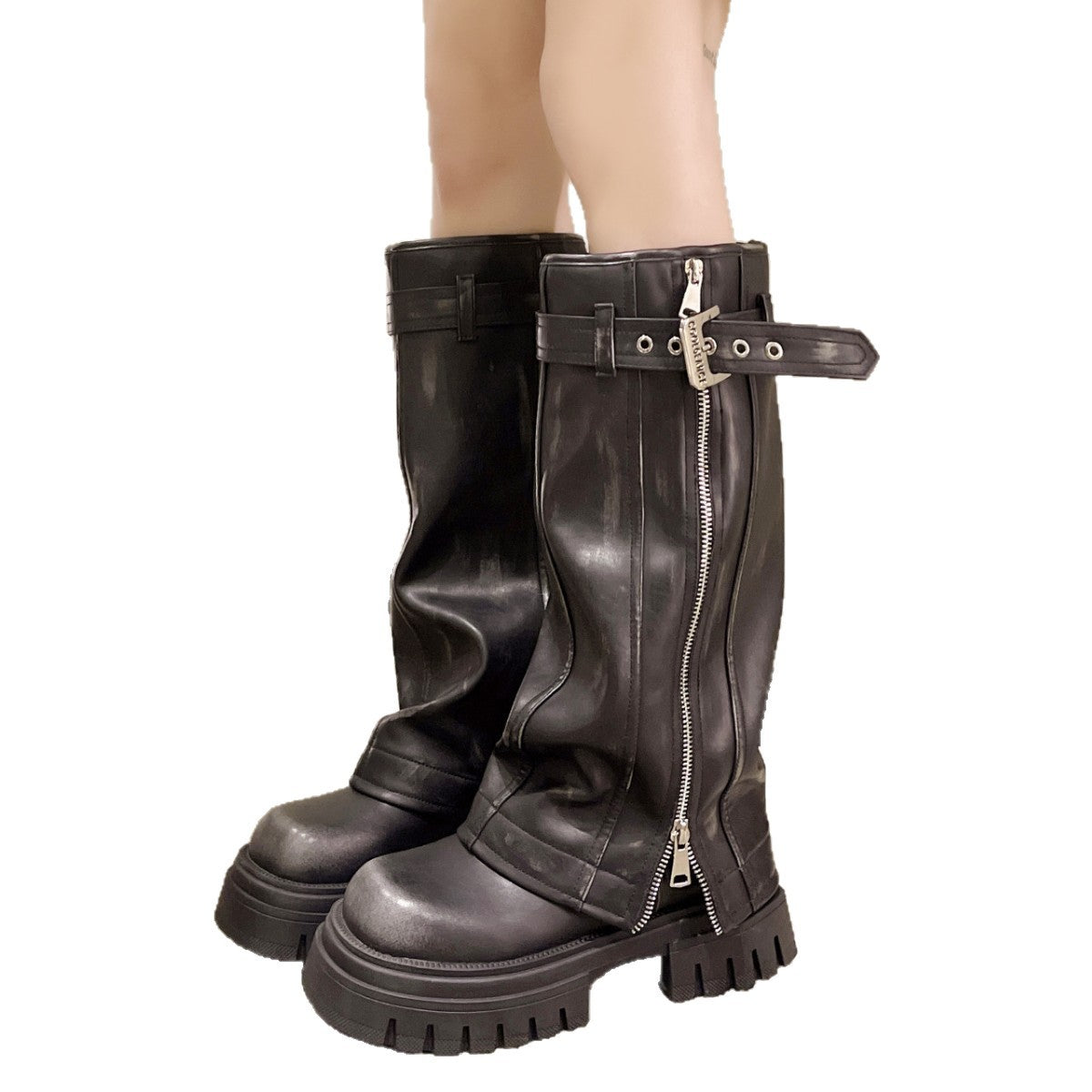 Fleece Lined Retro Riding Boots