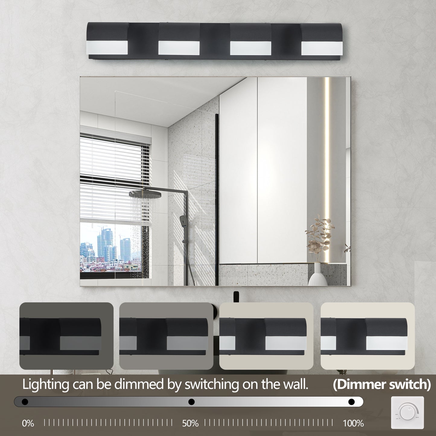 4 Light Bathroom Vanity Mirror Light Fixture