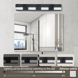 Vanity light installed in a modern bathroom setting