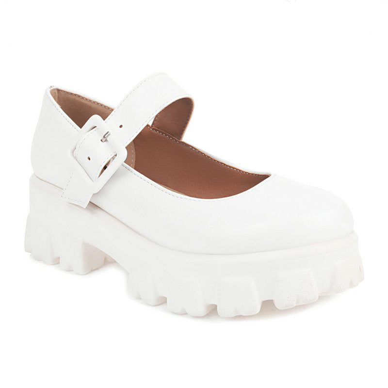 Retro Mary Jane Chunky Heel Women Shoes