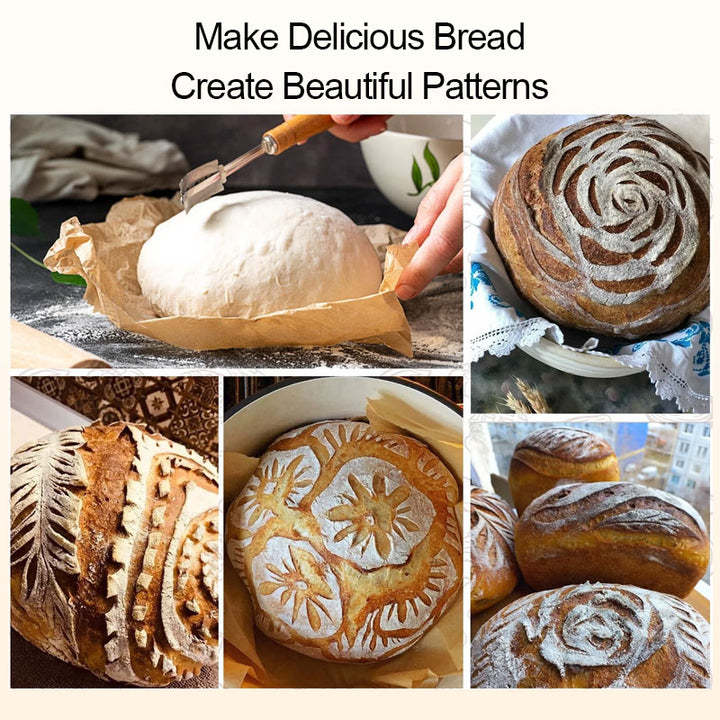 Sourdough loaf turned out from proofing basket