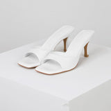 Patent Leather Stiletto Heel Square Toe Sandals
