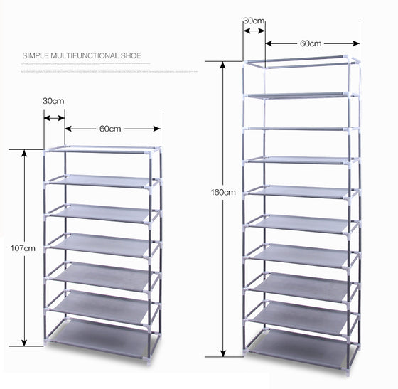10-tier narrow shoe rack with dust cover, photo 4