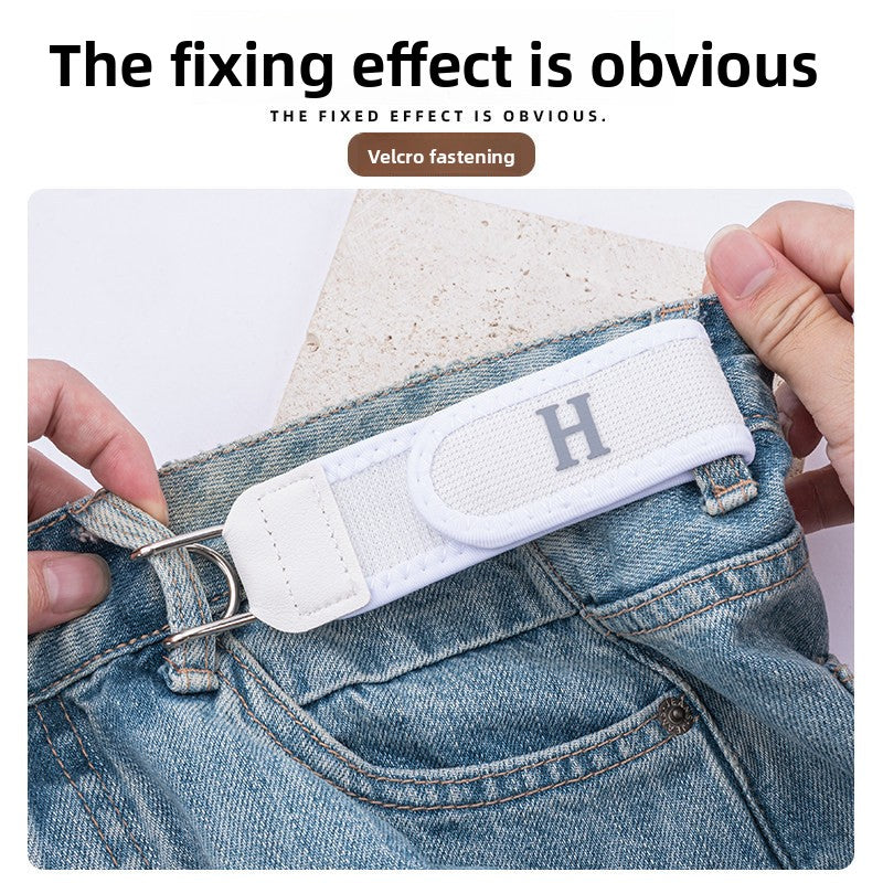 Men's Hook-and-Loop Waist Tightening Belt Without Buckle for Adjustable Comfort