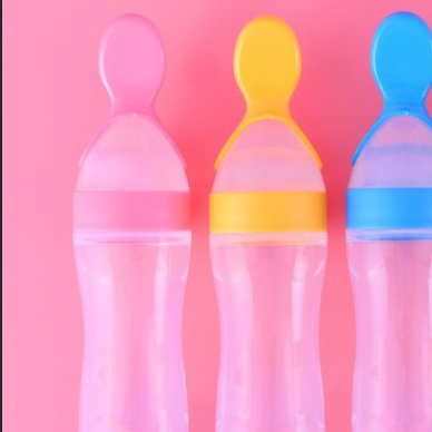 Silicone Squeeze Feeding Bottle for Infants