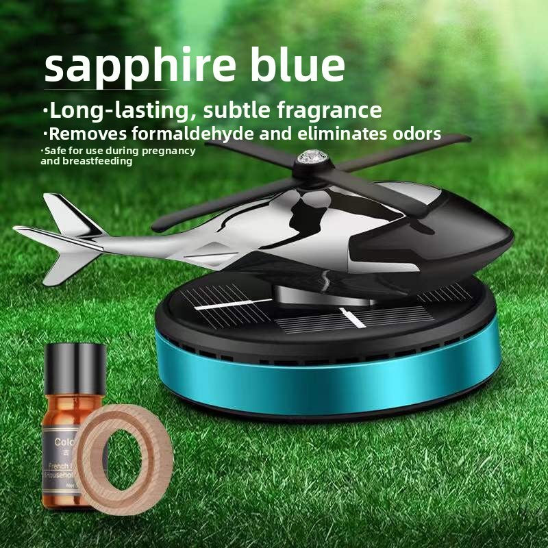 Solar Powered Rotating Helicopter Car Ornament
