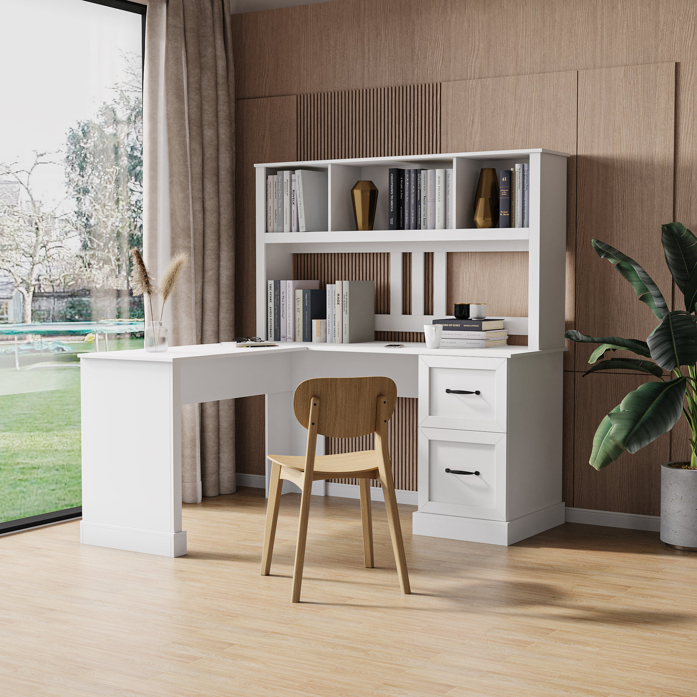 Home Office Computer Desk With Hutch