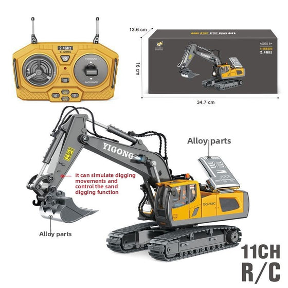 Remote Control Construction Vehicle Toy ? Alloy Excavator, Bulldozer & Dump Truck for Kids product image 2