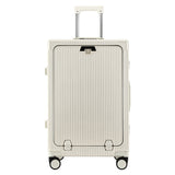 Front Opening Aluminum Frame Luggage Case with USB Charging