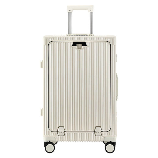 Front Opening Aluminum Frame Luggage Case with USB Charging