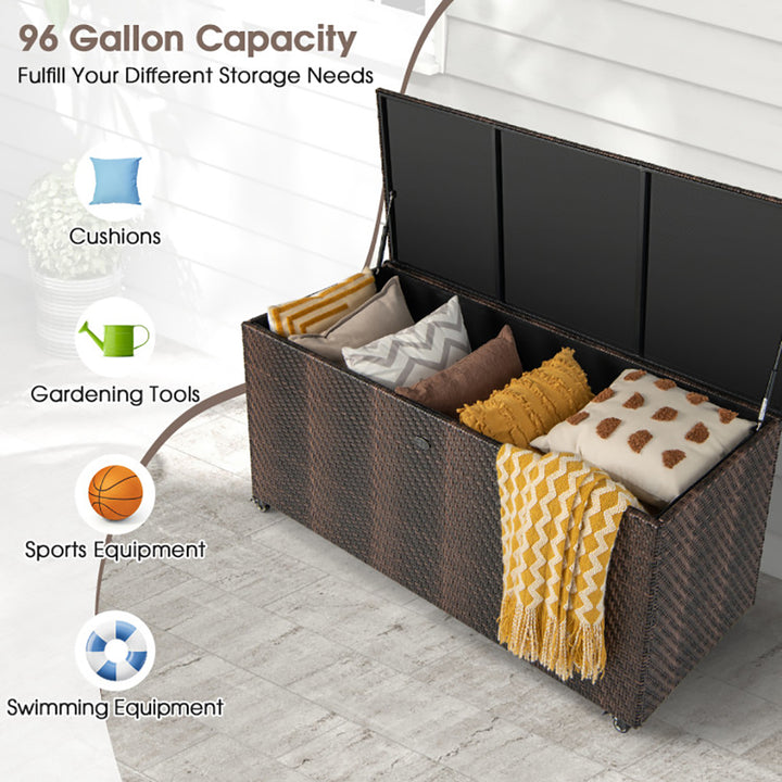 96-gallon wicker storage box in Mix Gray finish