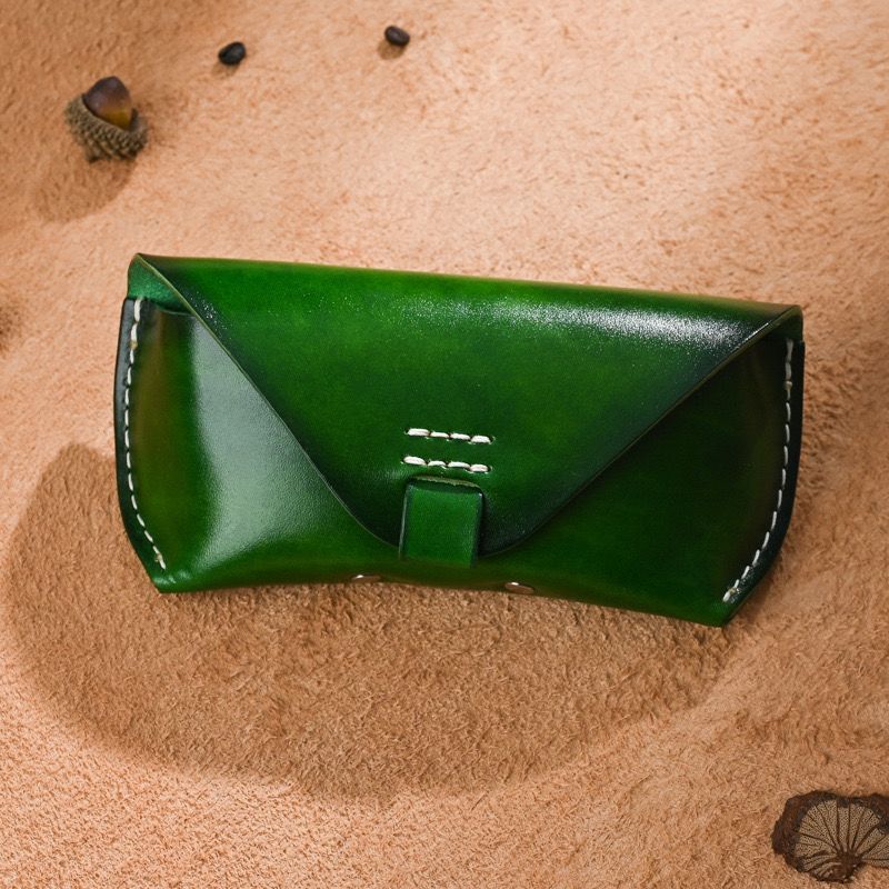 Retro genuine leather sunglasses and hats storage box
