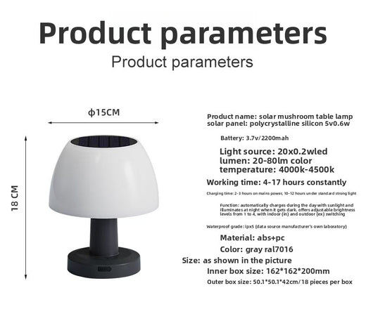 Solar Rechargeable Table Lamp