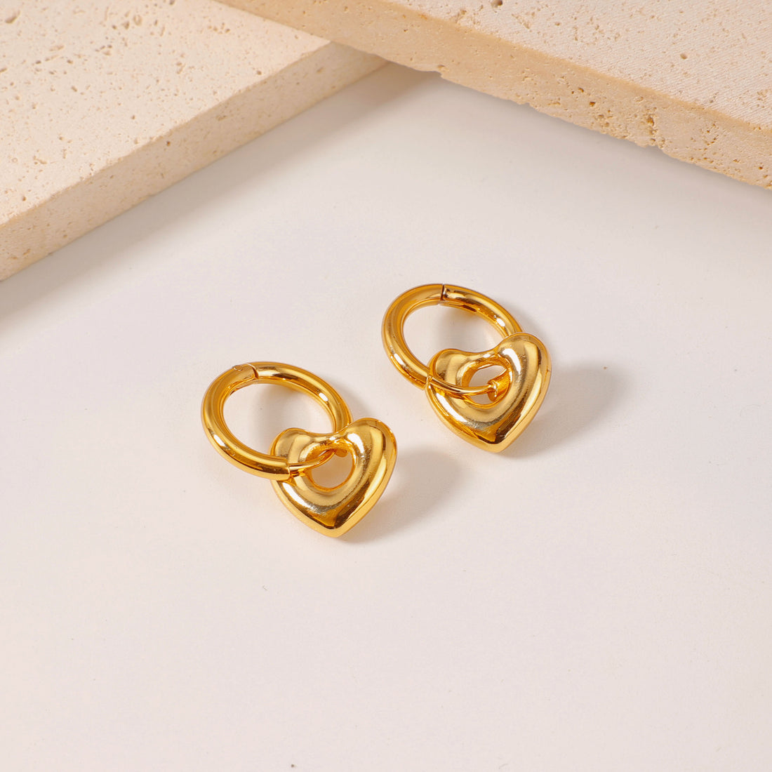 Heart-Shaped Stainless Steel Earrings