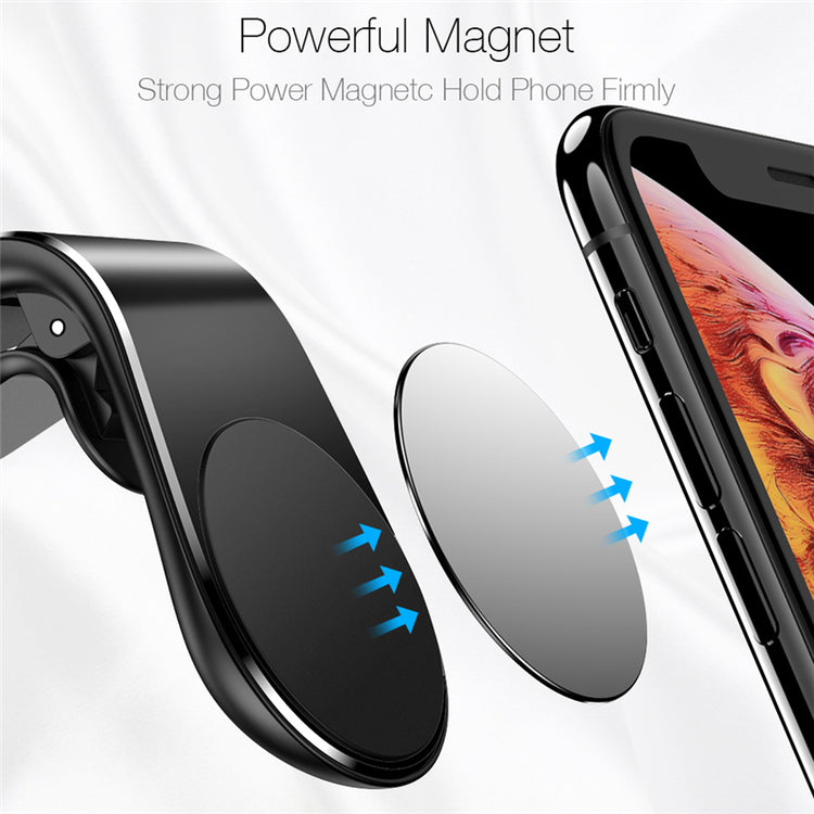 Magnetic car air vent phone holder compact metal body