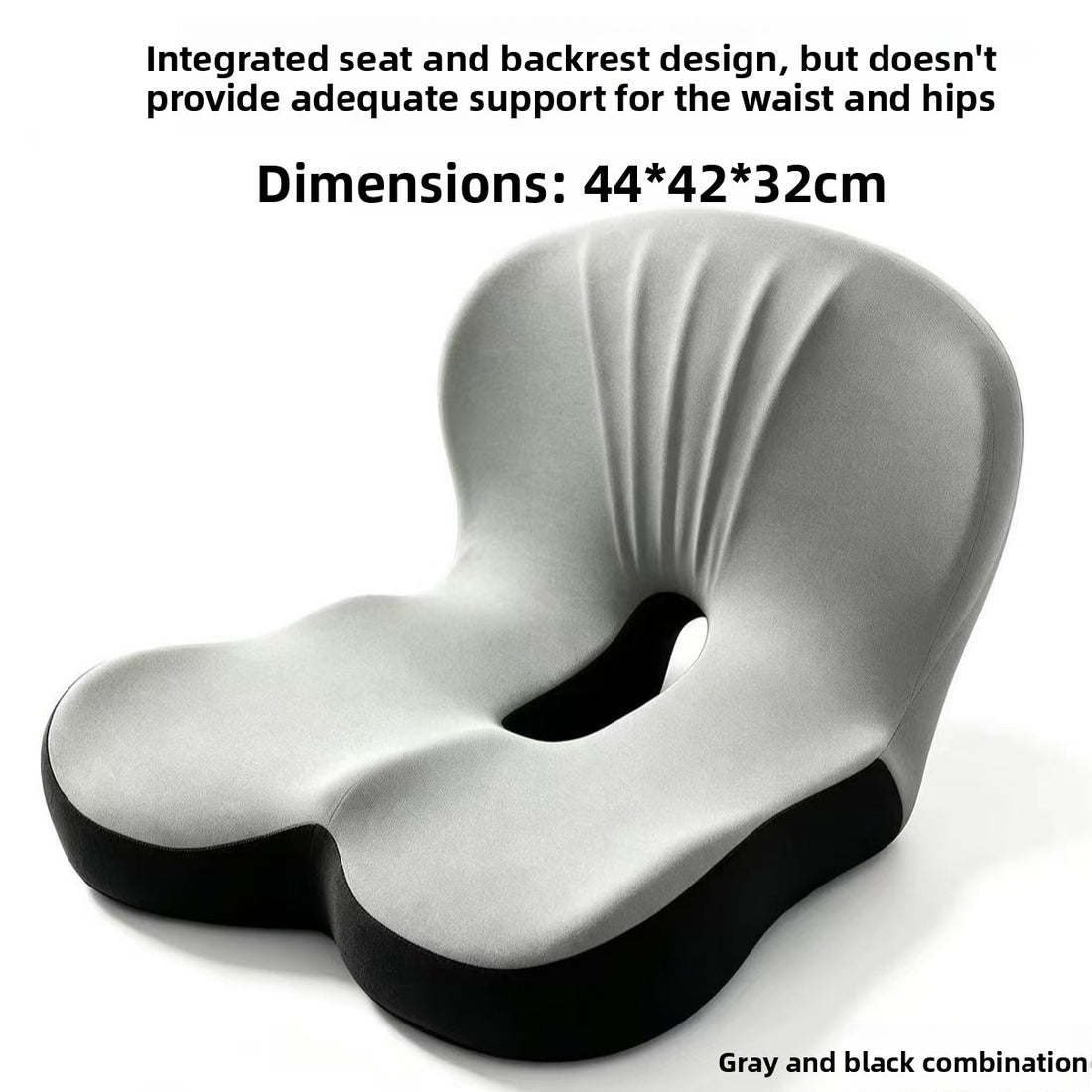 Ergonomic Memory Foam Seat Cushion with Lumbar Support Breathable Office Chair Pad