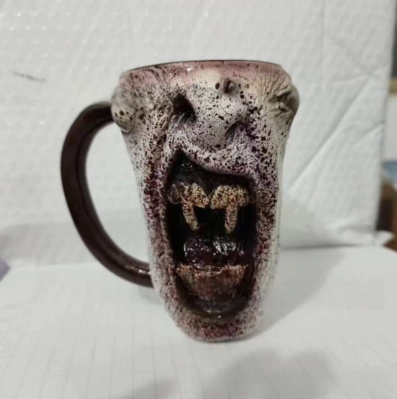 Halloween Horror Handmade Gothic Vampire Half Face Funny Mug