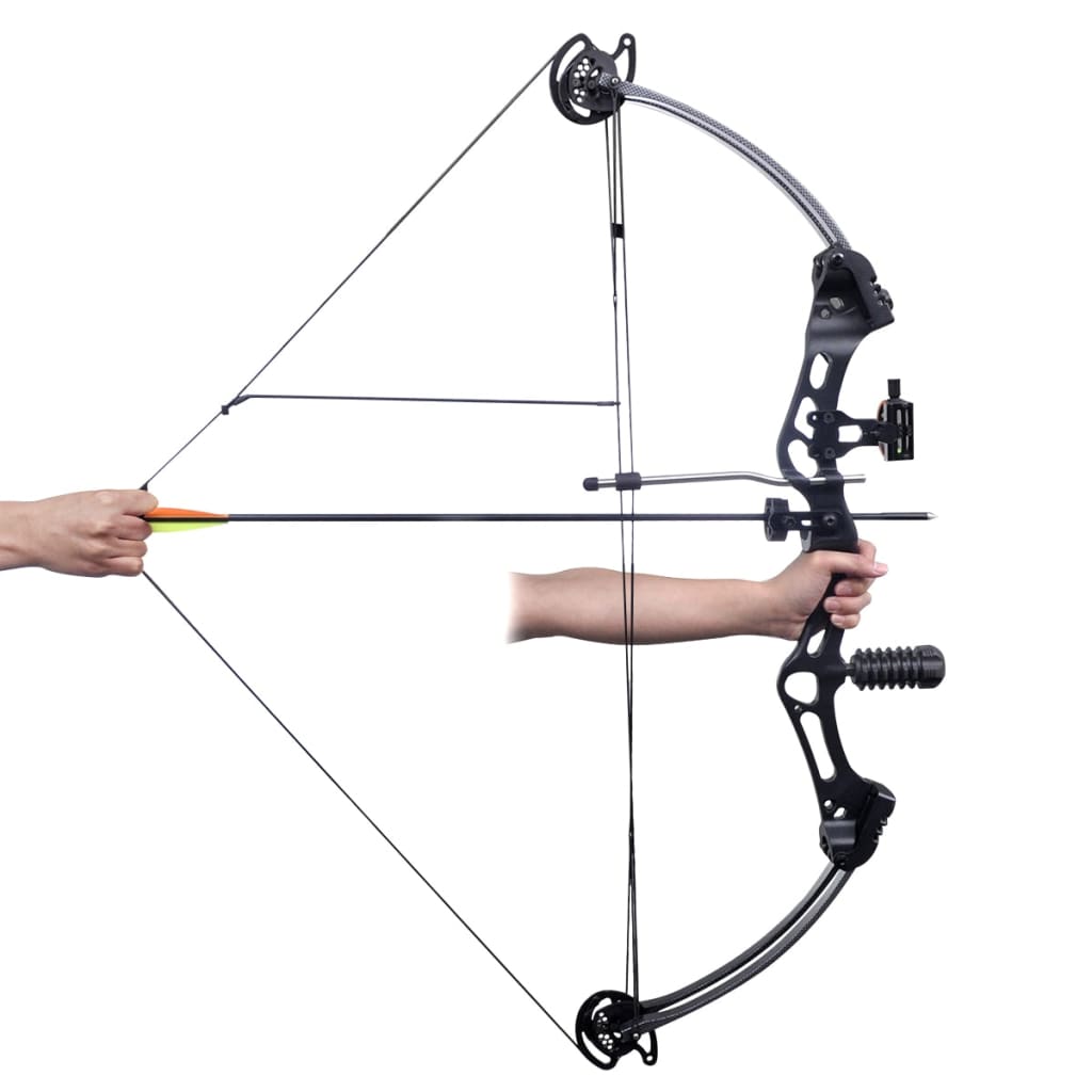 Compound bow set target practice setup