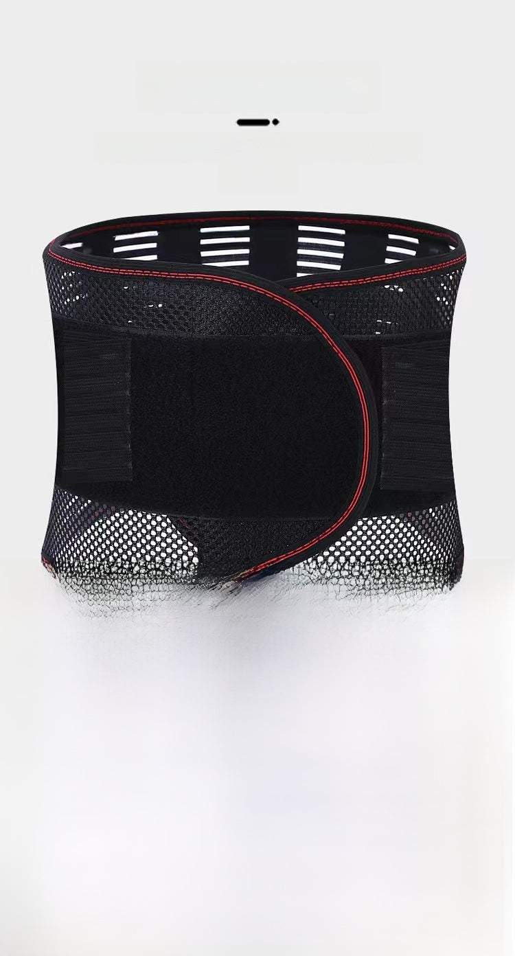 All-season breathable lumbar support belt (black mesh)