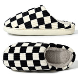 Checkerboard Plush Home Slippers