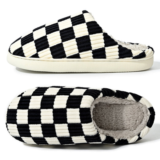 Checkerboard Plush Home Slippers Formal Shoes product image 2