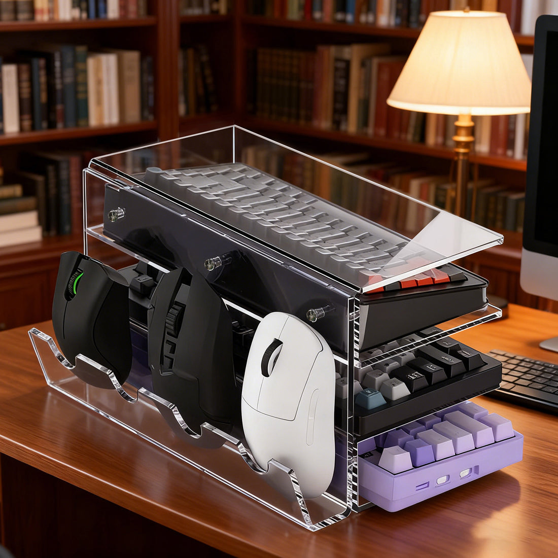 Acrylic Keyboard and Mouse Display Stand