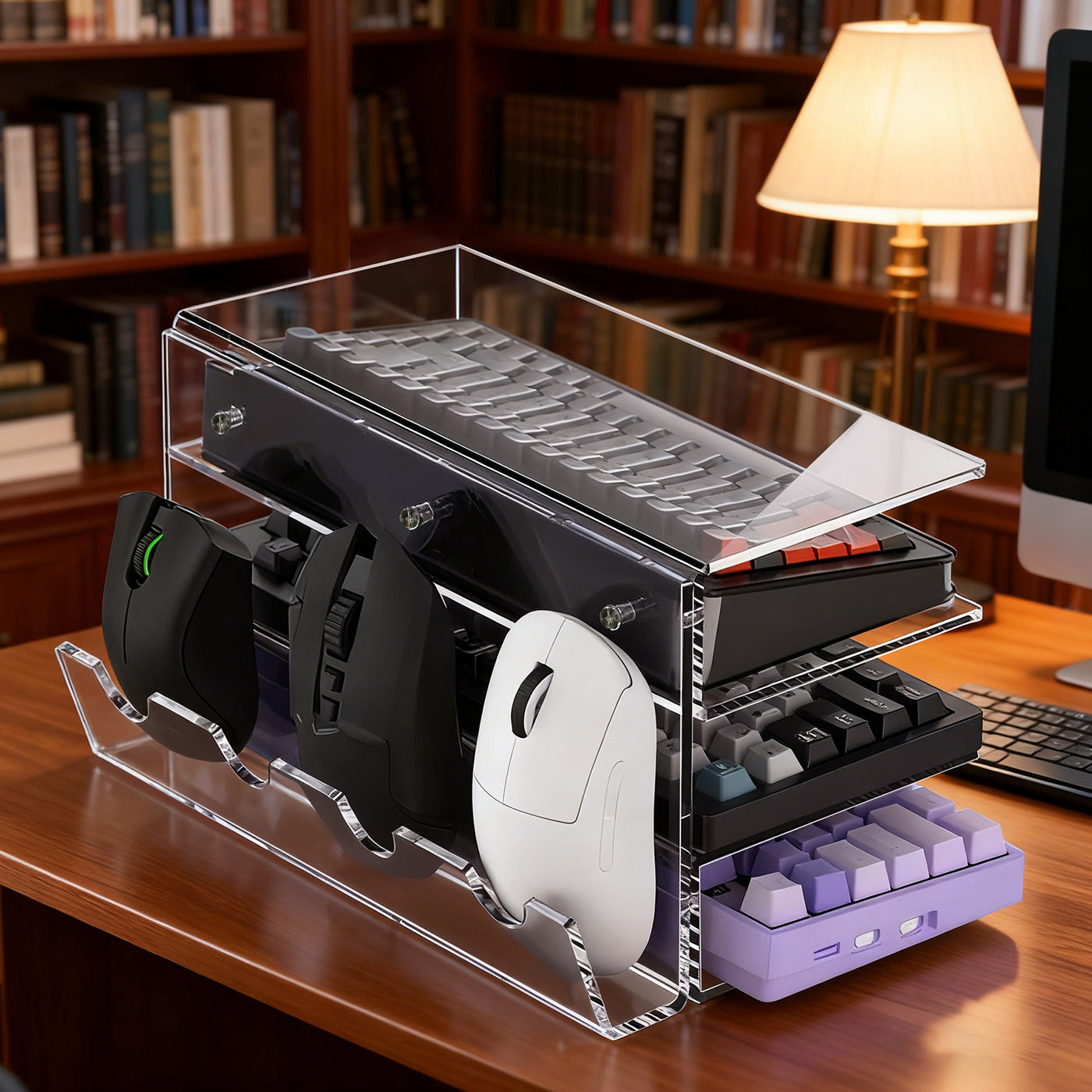 Acrylic Keyboard and Mouse Display Stand